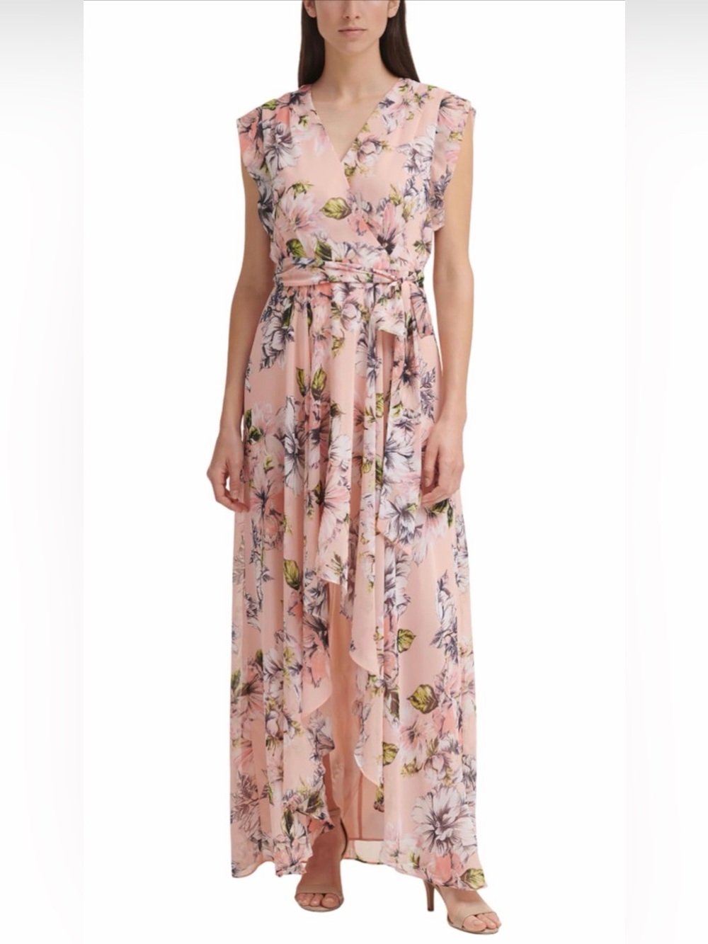 ELIZA J Women's Surplus High-Low Dress, Blush, Size 8